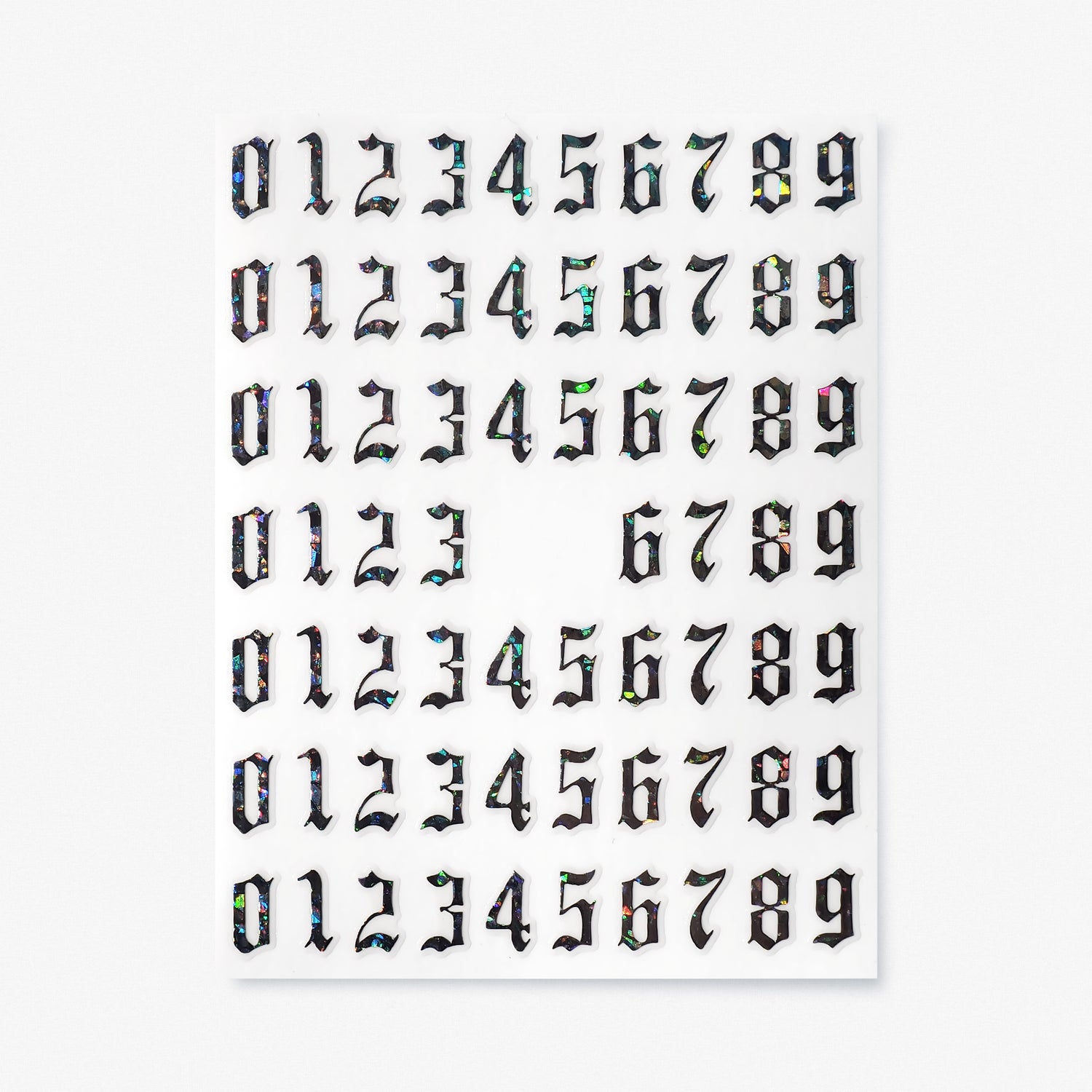 Nail Stickers, Numbers Silver