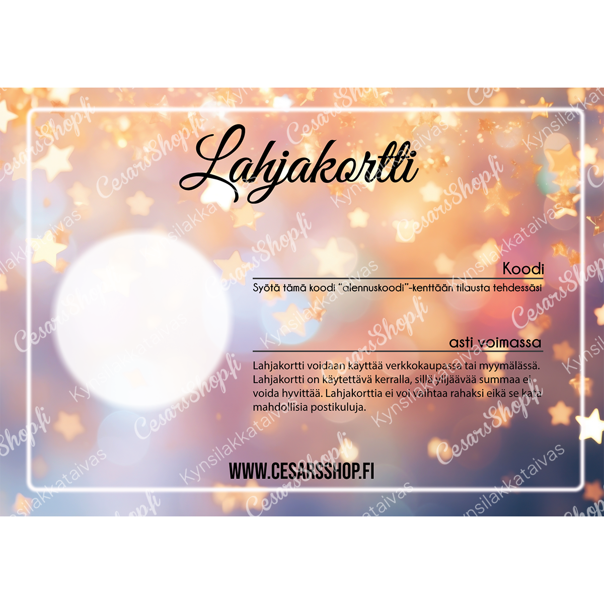 Lahjakortti postitettuna