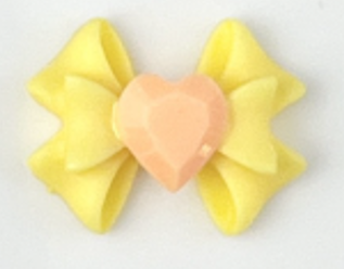 Nail decoration, Bows Yellow 3 pcs