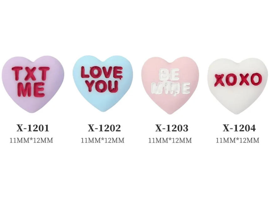 Nail decoration, Candy Hearts 4 pcs