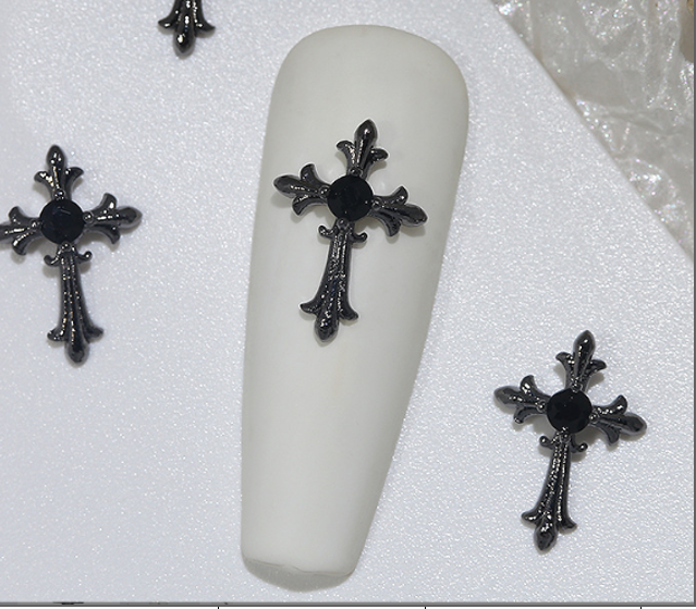 Nail decoration, Gothic Cross 4 2 pcs