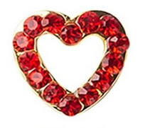 Nail decoration, Hearts Siam 4 pcs