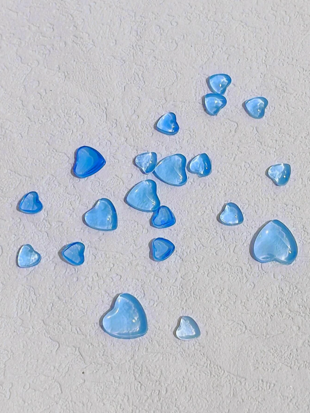 Kynsikoriste, Jelly Hearts Blue Väriä Vaihtava 100 kpl