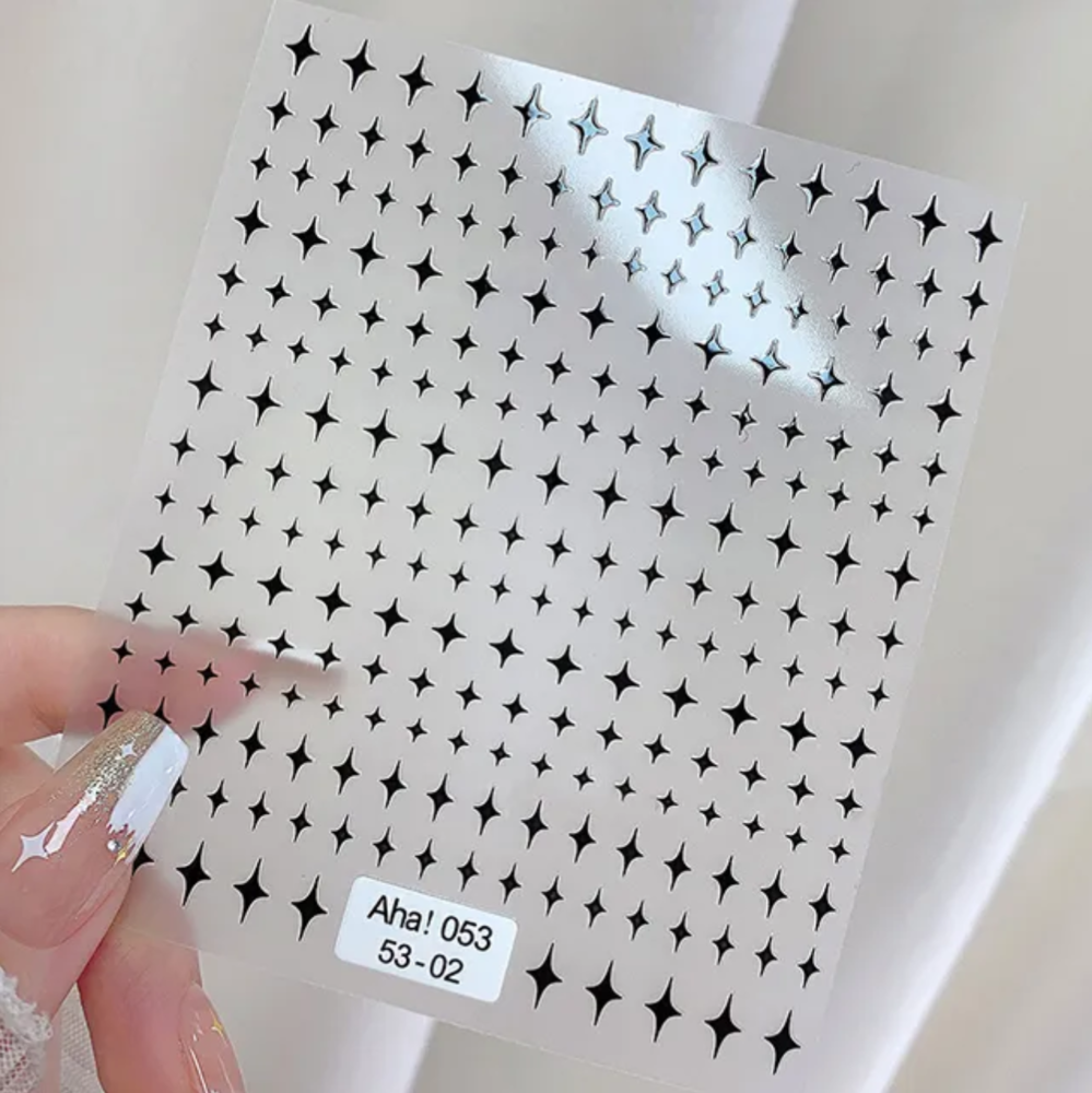 Nail Stickers, Sparkles Black