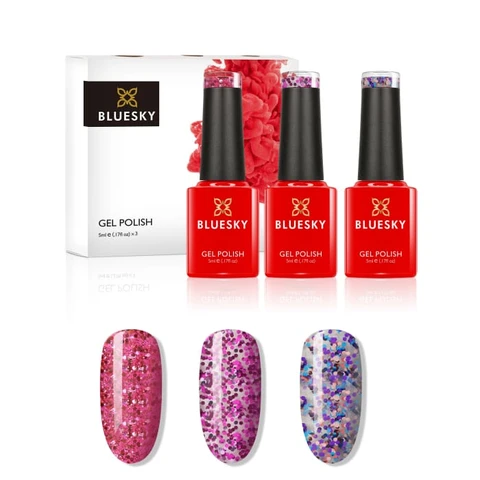 Bluesky Mini gel polish set, Glitters