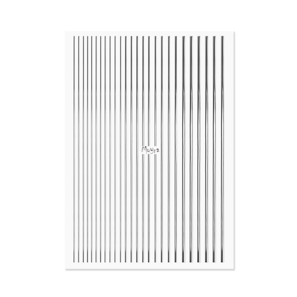 Moyra Nail Art Stripes Nail Stickers, Silver