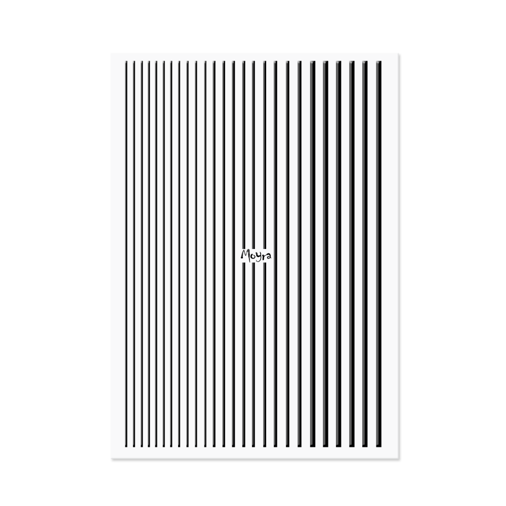 Moyra Nail Art Stripes Nail Stickers, Black