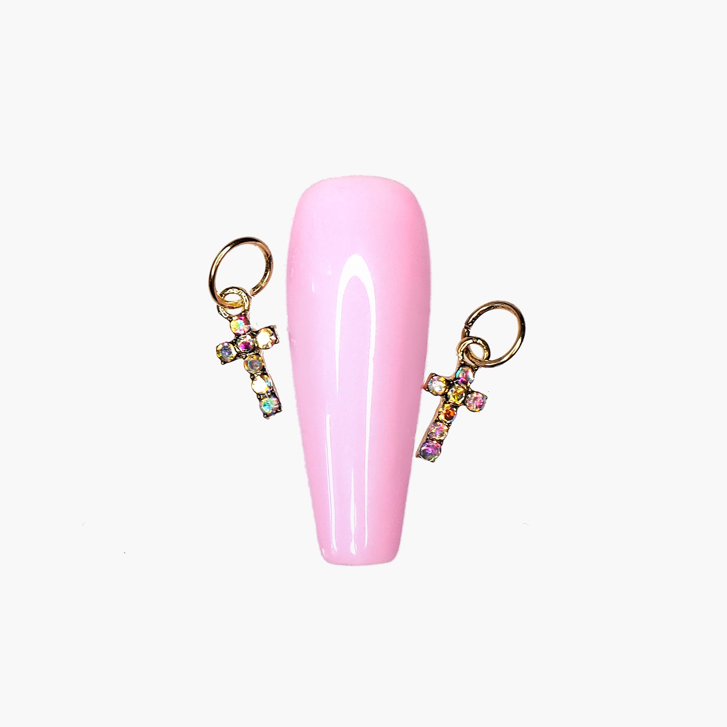 Nail Decoration, Cross 2 Crystal AB 2pcs