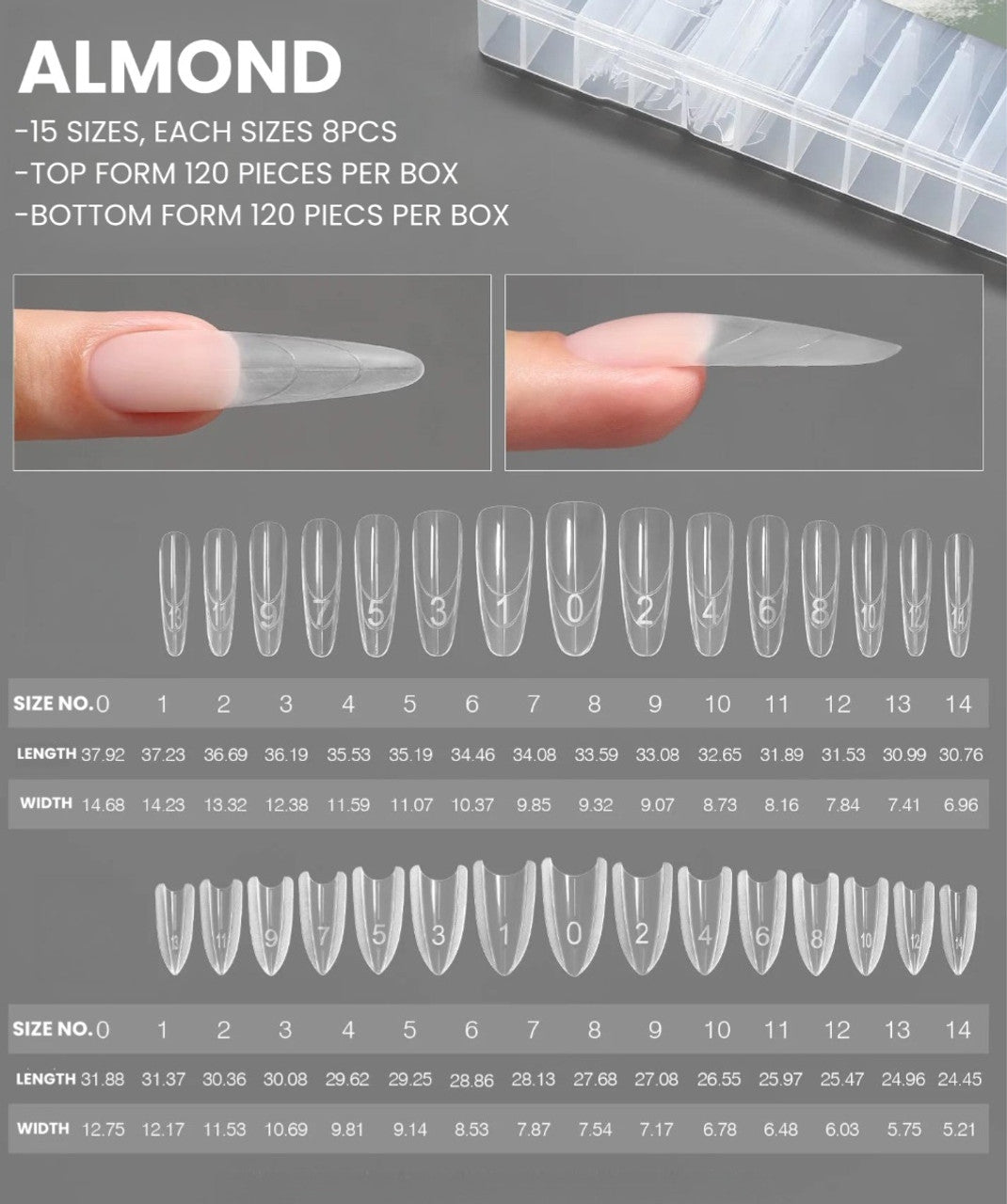 Nailfix Sandwich Dual Nail Form, Almond 120 pcs