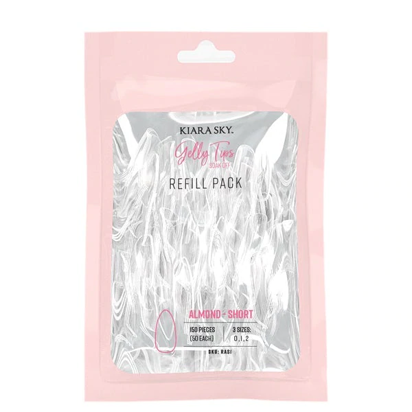 Kiara Sky Gelly Tips Täyttöpussi, Short Almond