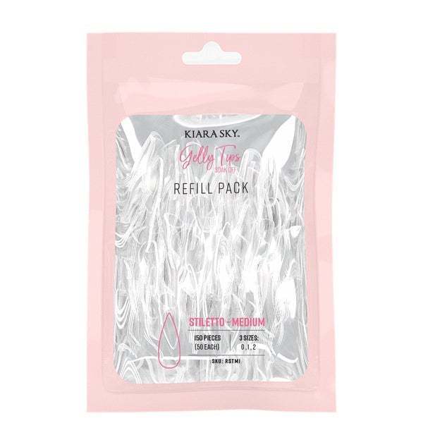 Kiara Sky Gelly Tips Täyttöpussi, Medium Stiletto