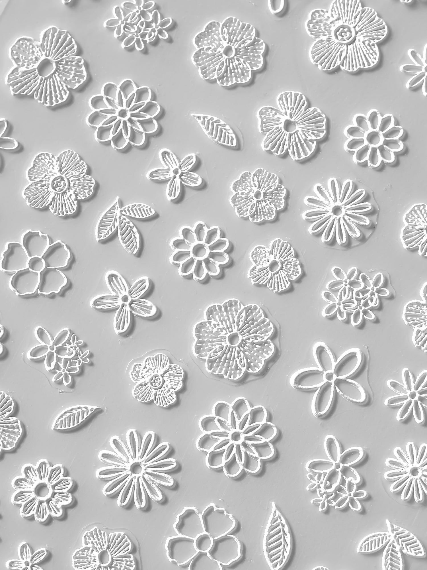 TOMONI Nail stickers, White Flowers