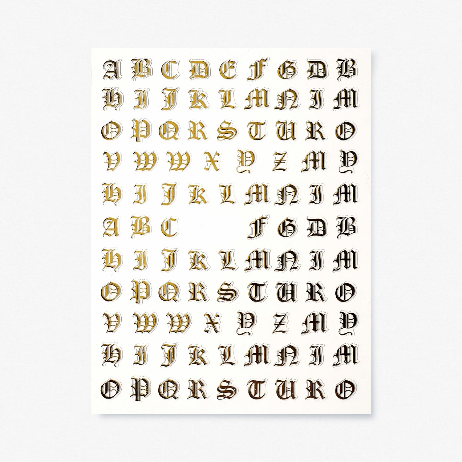 Nail Stickers, Letters Gold
