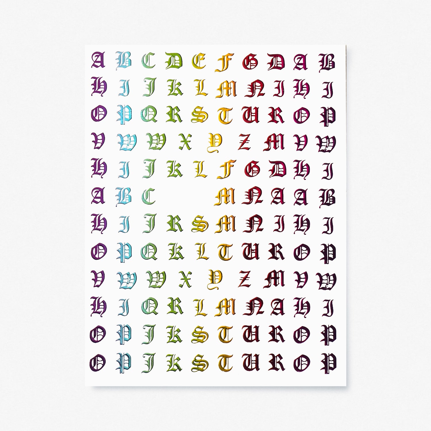 Kynsitarrat, Letters Rainbow