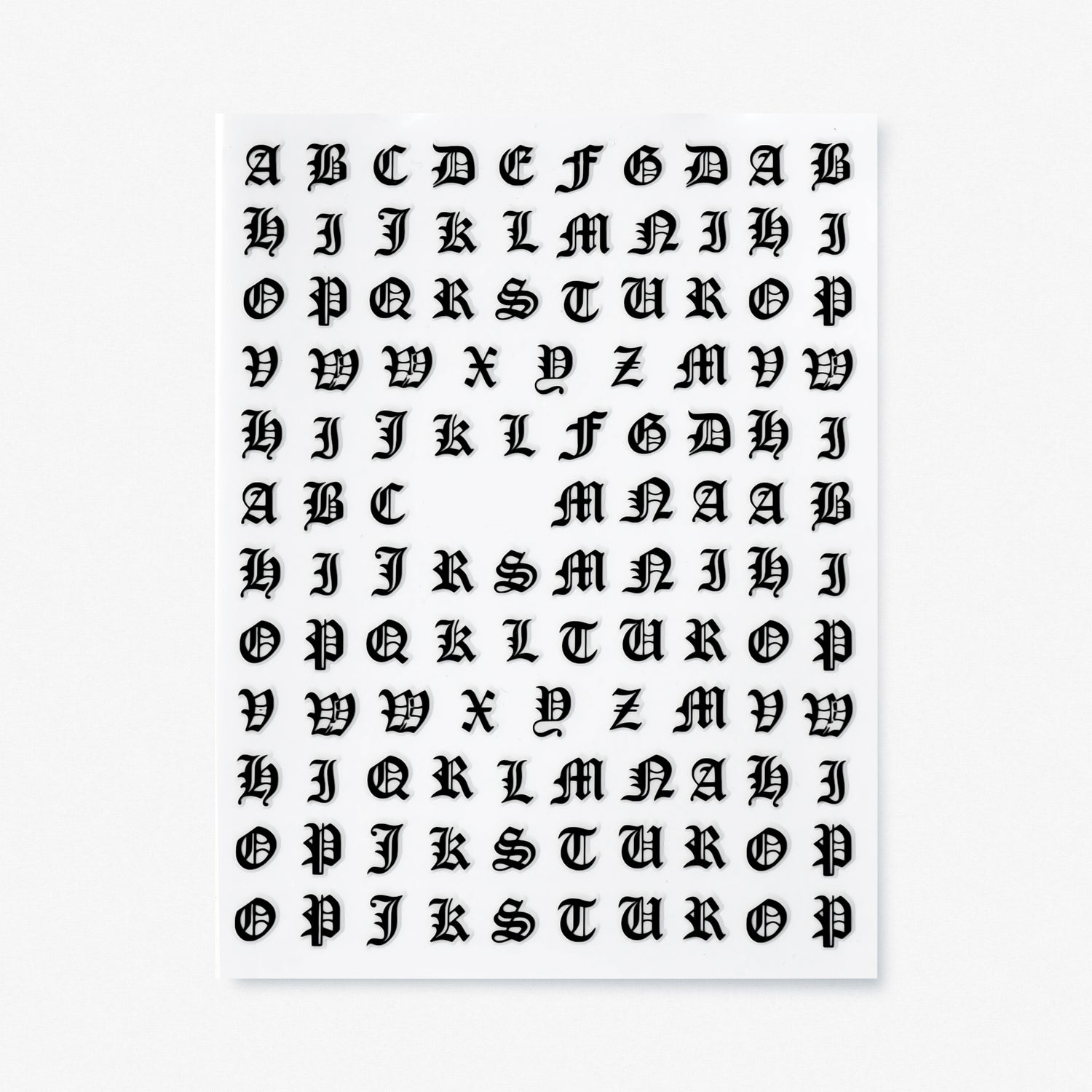 Nail Stickers, Letters Black