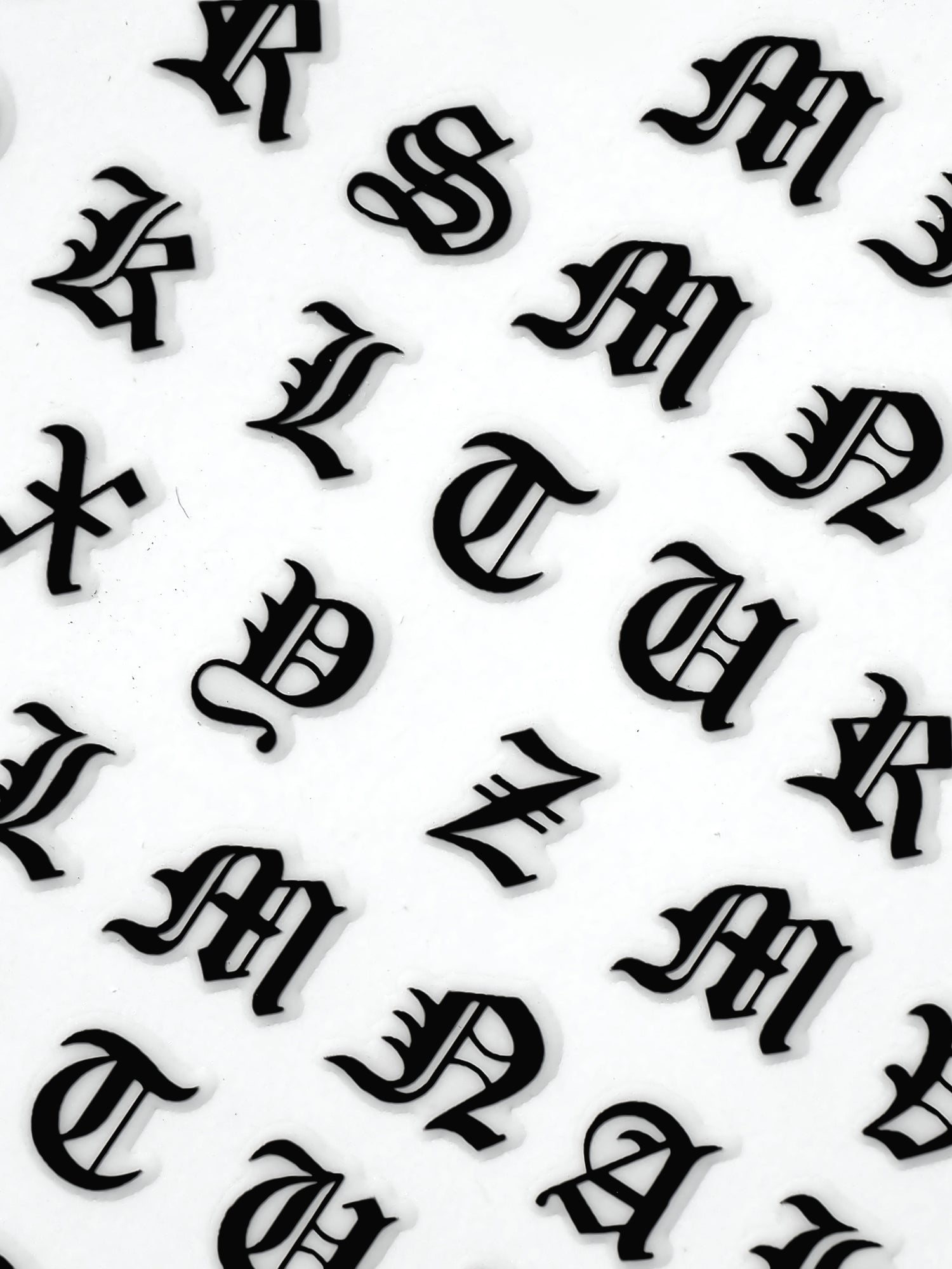 Nail Stickers, Letters Black