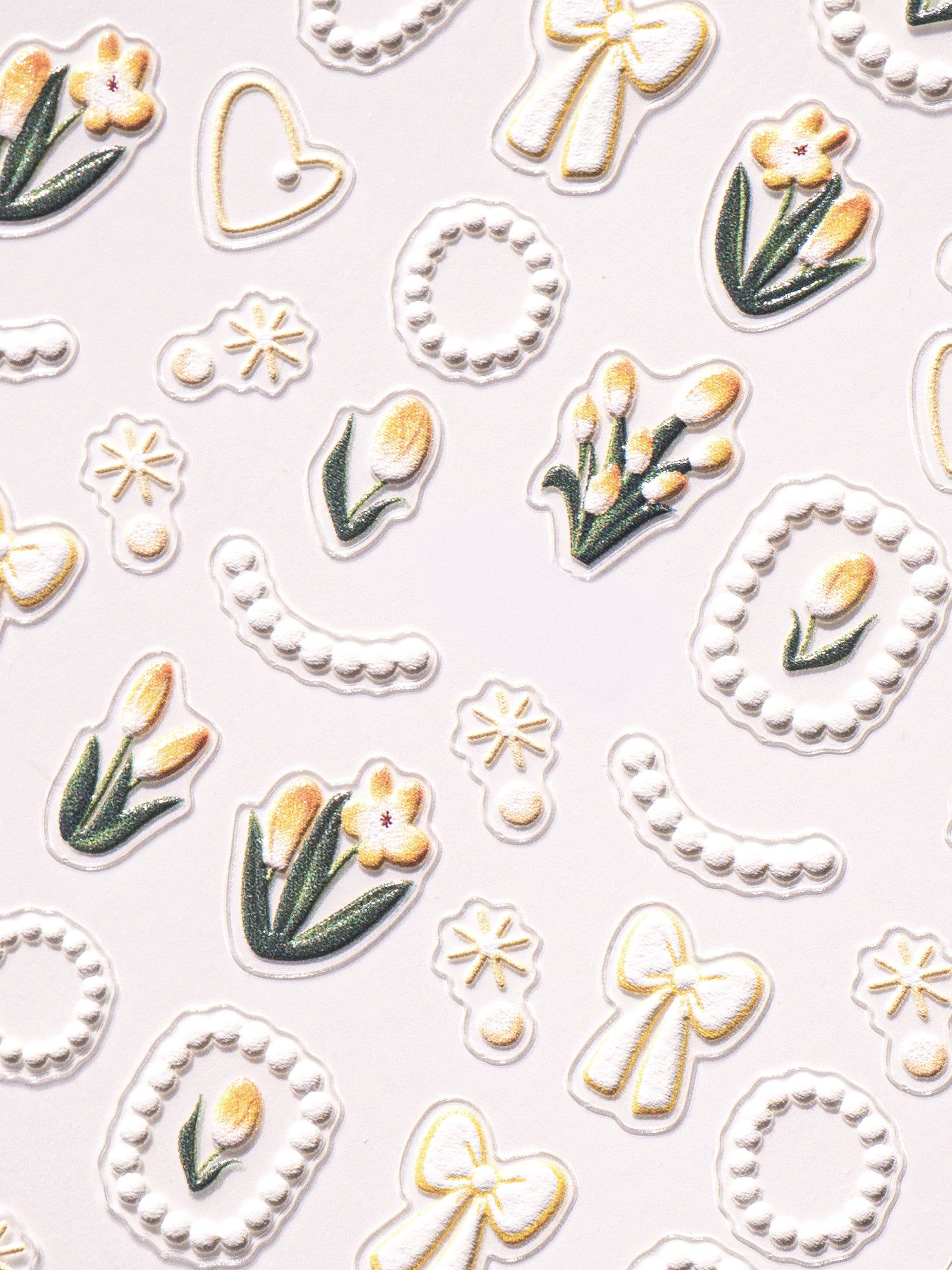 Nail Stickers, Yellow Tulips