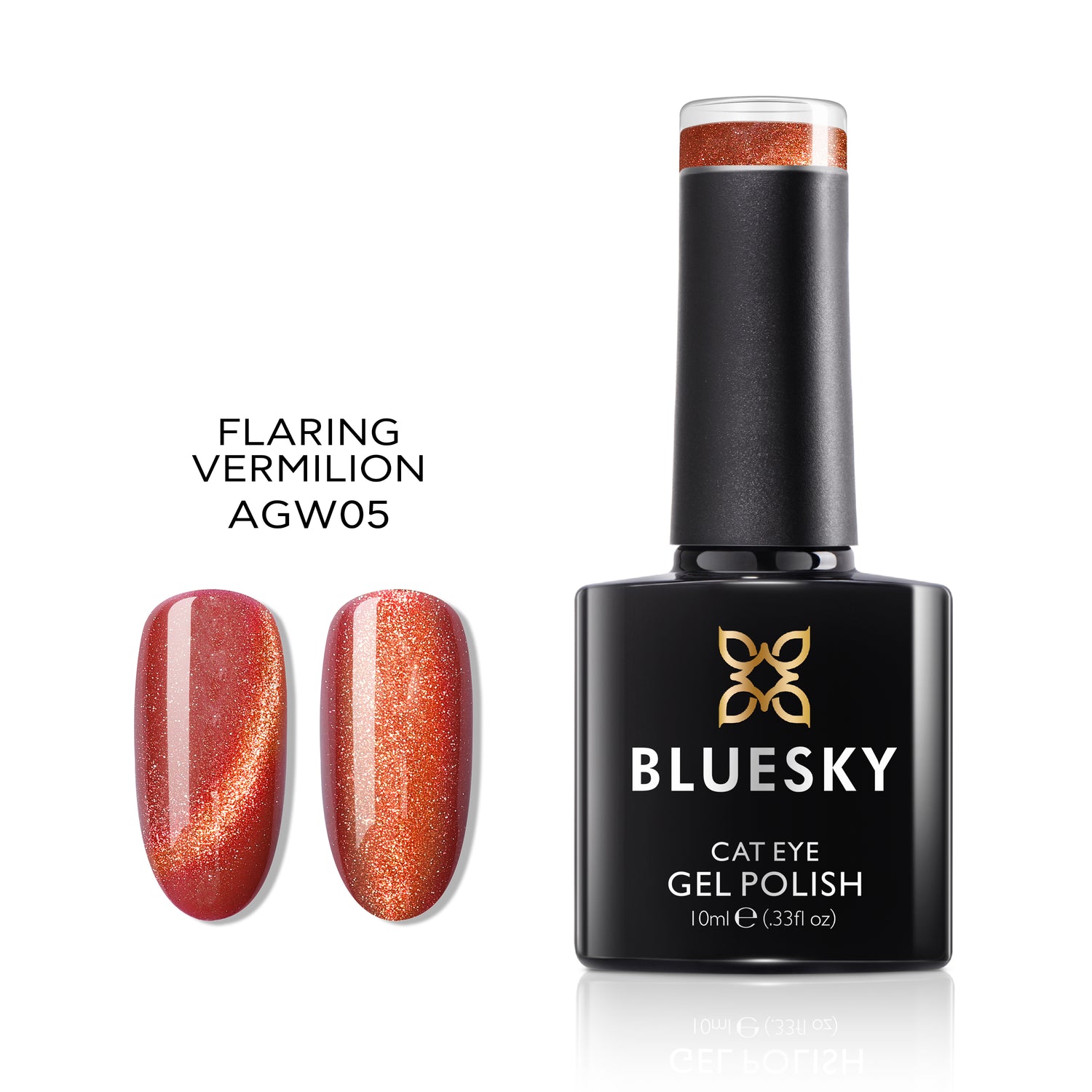 Bluesky Magnetic Gel Polish, Flaring Vermillion