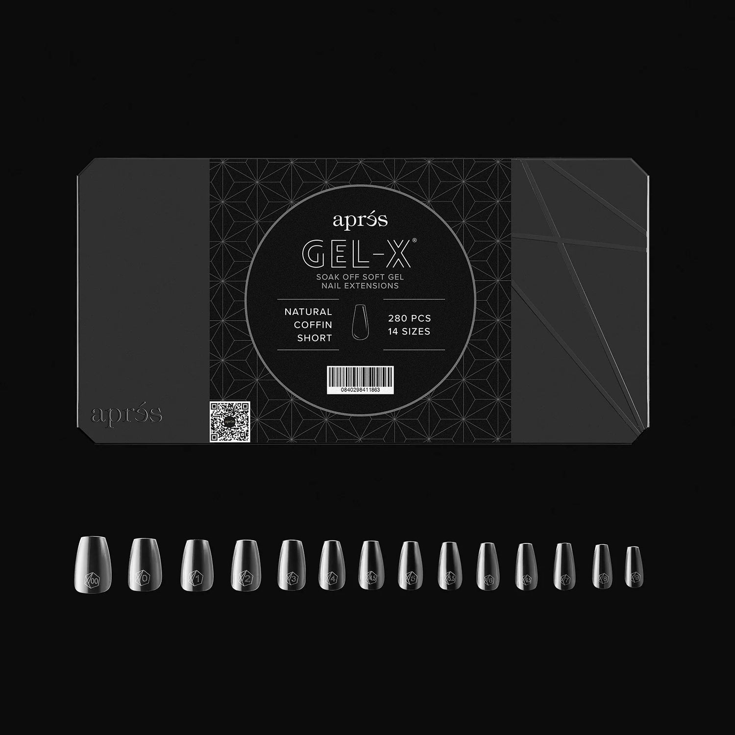 Aprés Gel-X® Kokokynnen Tipit, Natural Coffin 280 kpl