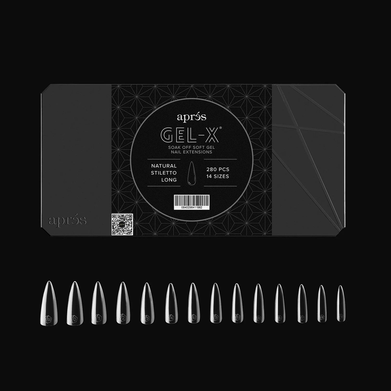 Aprés Gel-X® Kokokynnen Tipit, Natural Stiletto 280 kpl