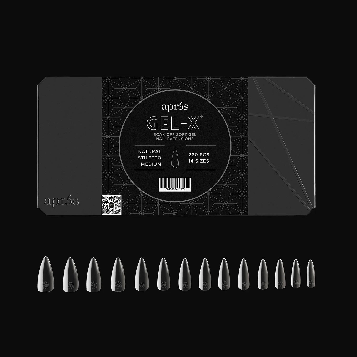 Aprés Gel-X® Kokokynnen Tipit, Natural Stiletto 280 kpl