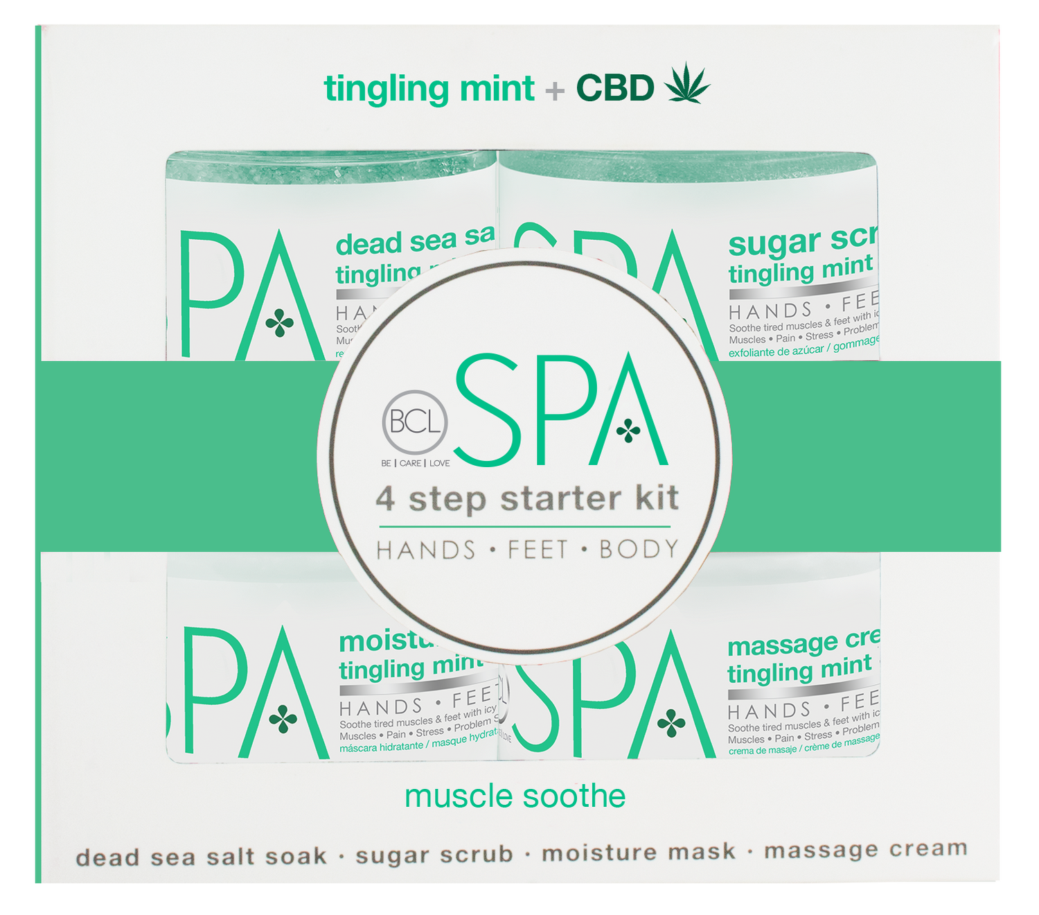 BCL Spa 4-Step Starter Kit, Tingling Mint + CBD
