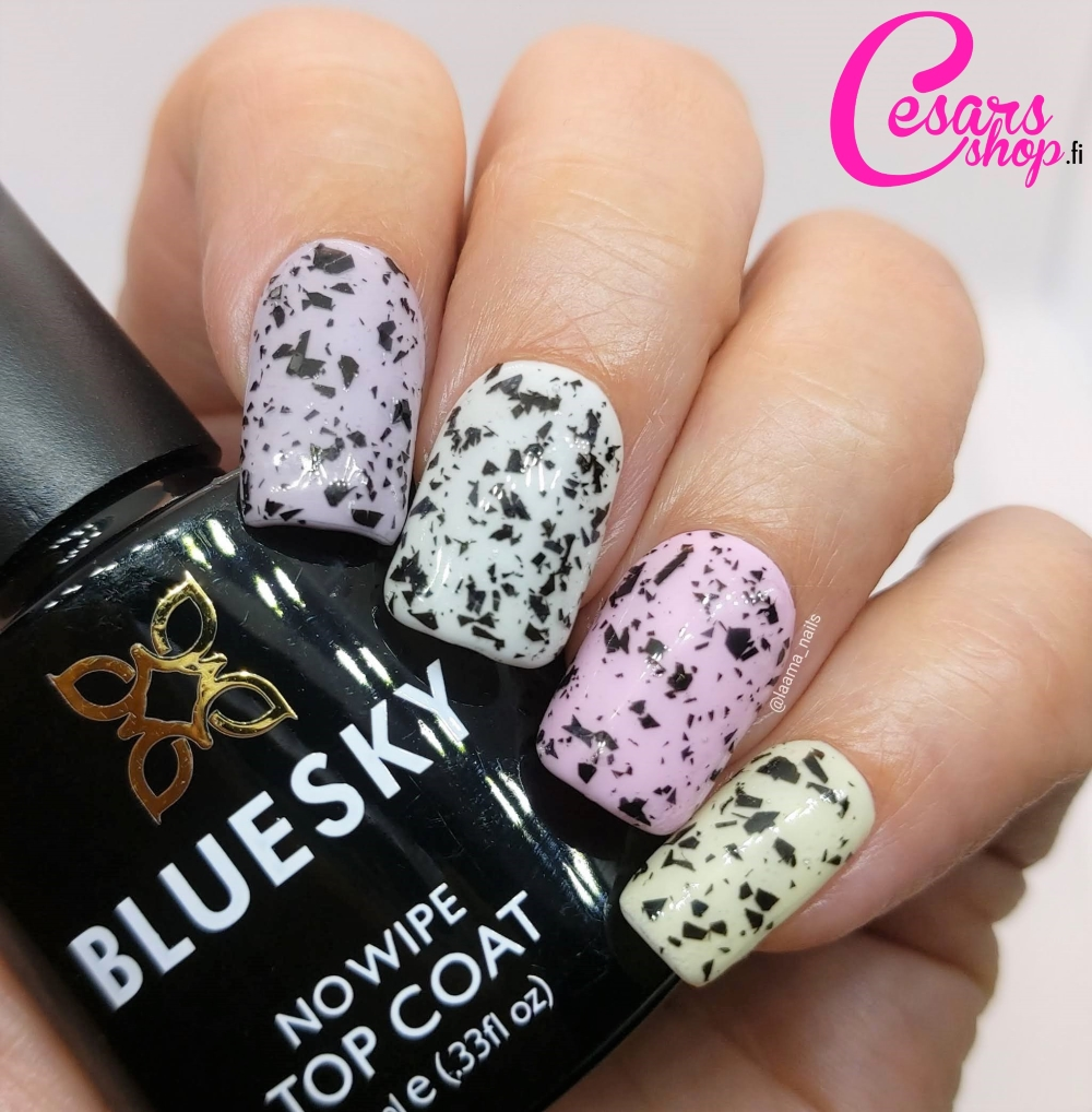 Bluesky No Wipe Glitter Top Coat Geelipäällyslakka, Confetti