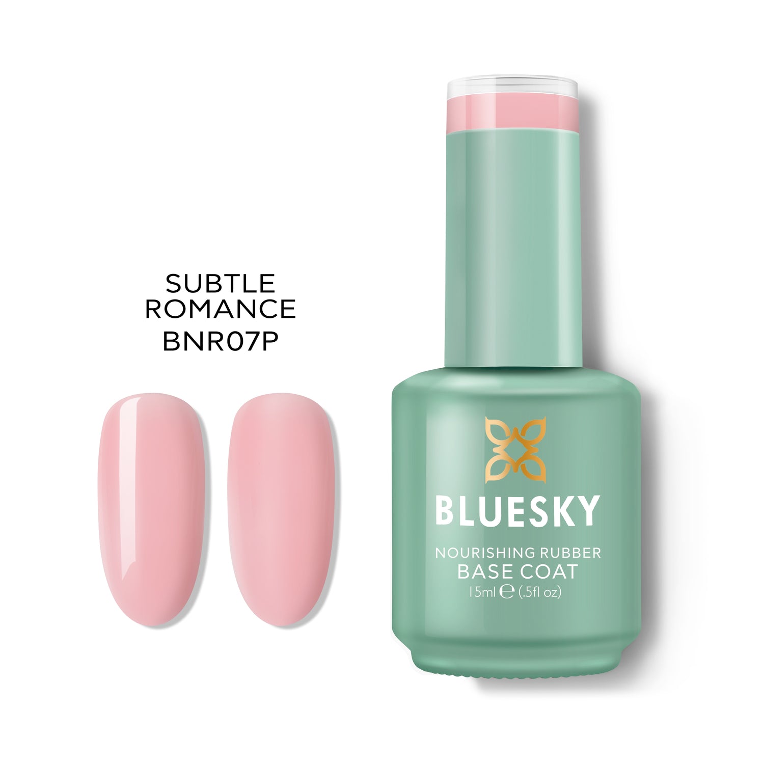 Bluesky Nourishing Rubber Base Gel polish, Subtle Romance