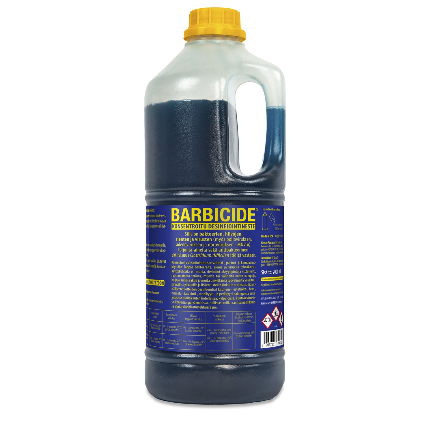 Barbicide Concentrate, Desinfiointiainetiiviste