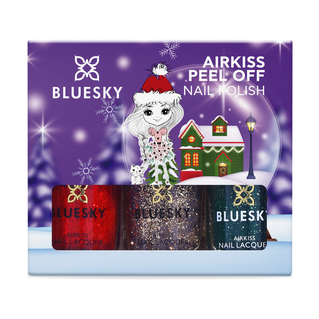 Bluesky Airkiss Peel Off Kynsilakkasetti Christmas Glitter