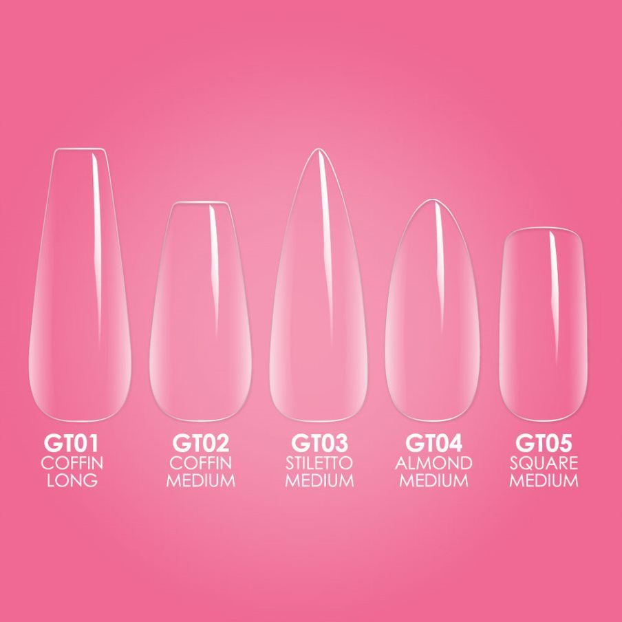 Kiara Sky Gelly Tips Kokokynnen tipit, Medium Stiletto 500 kpl