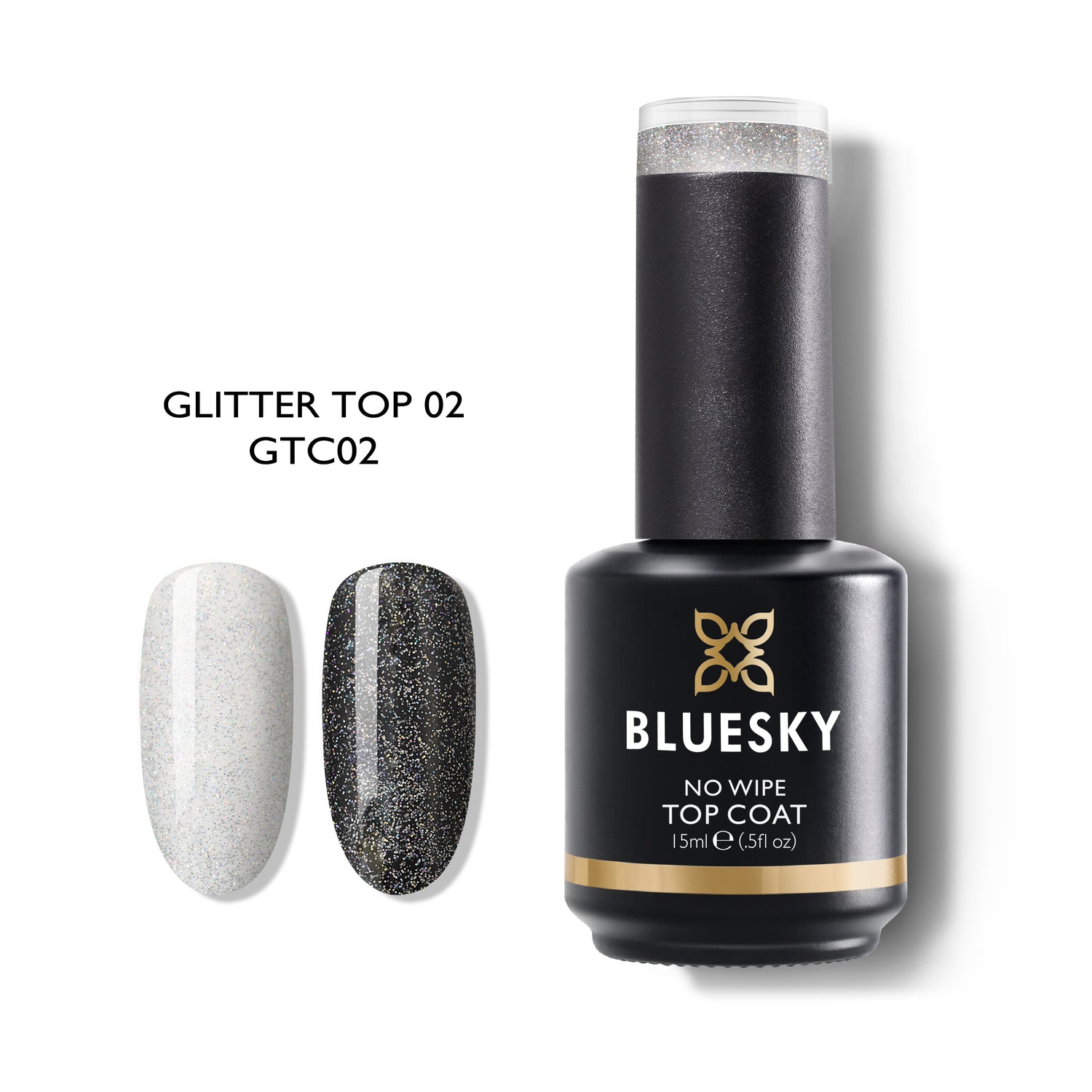 Bluesky No Wipe Glitter Top Coat Geelipäällyslakka GTC02