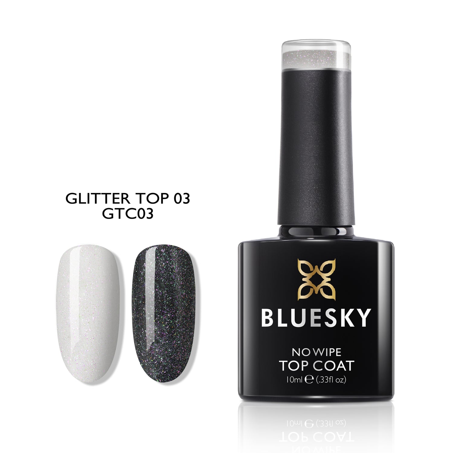 Bluesky No Wipe Glitter Top Coat Geelipäällyslakka GTC03