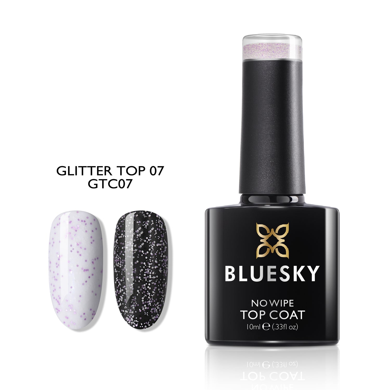 Bluesky No Wipe Glitter Top Coat Geelipäällyslakka GTC07