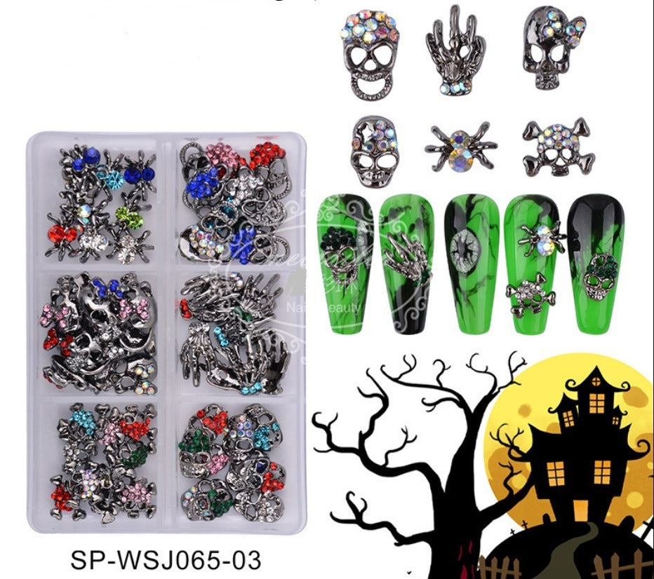 Nail Art Setti Halloween Dark Silver