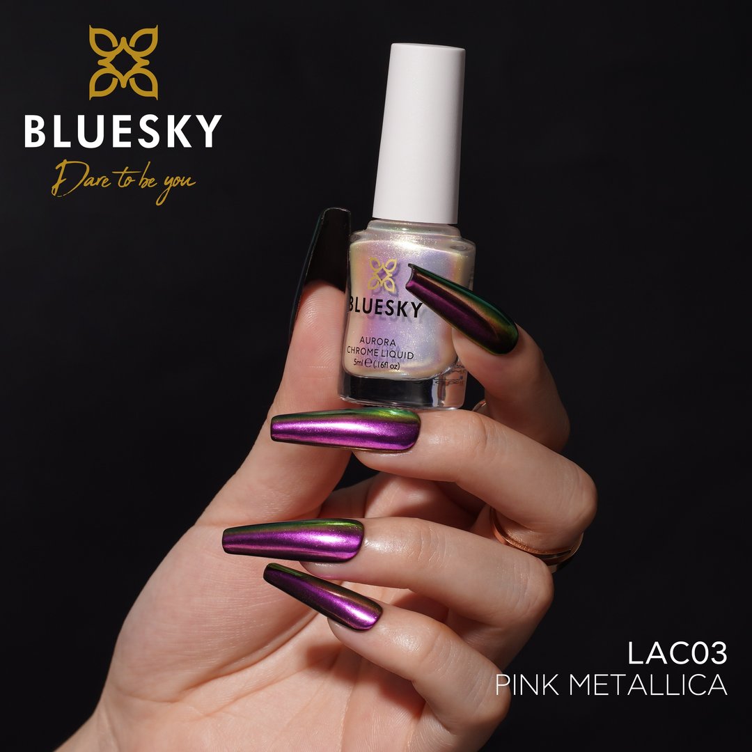 Bluesky Aurora Chrome Liquid Nestemäinen peilipuuteri, Pink Metallica