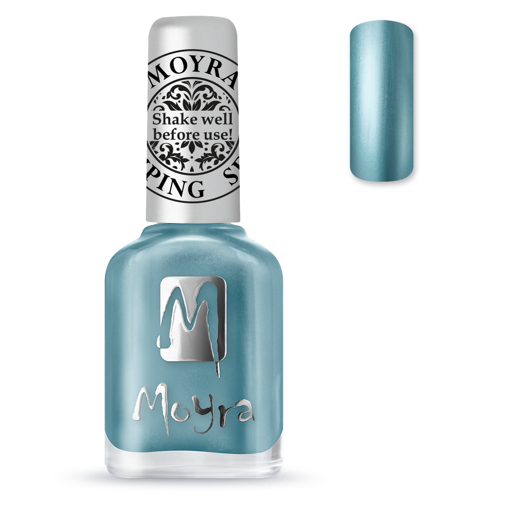 Moyra Stamping varnish, Chrome blue