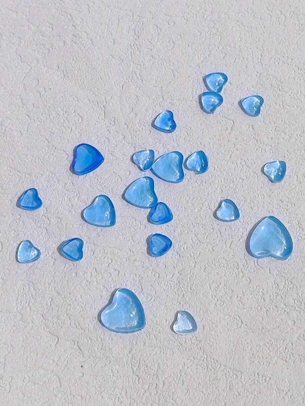 Kynsikoriste, Jelly Hearts 3, Blue, Väriä Vaihtava 100kpl