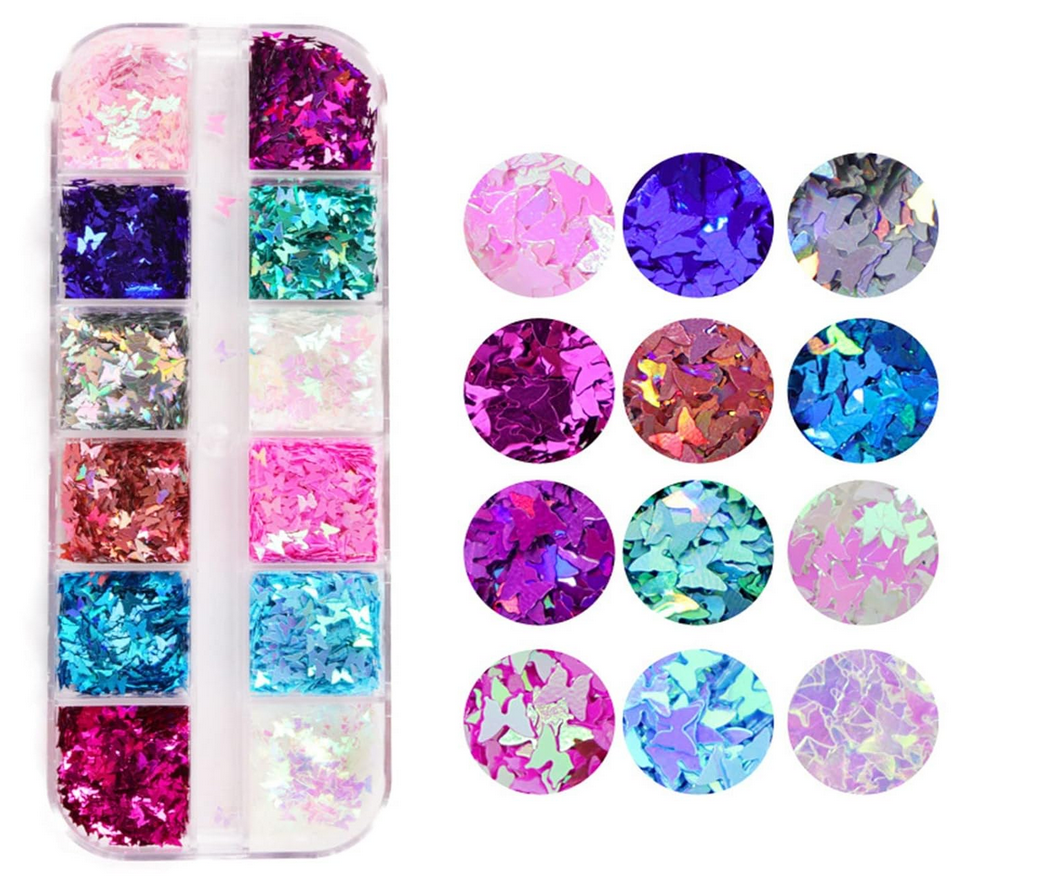 Nail Art Set Rasia, Perhoset, Iridescent 2