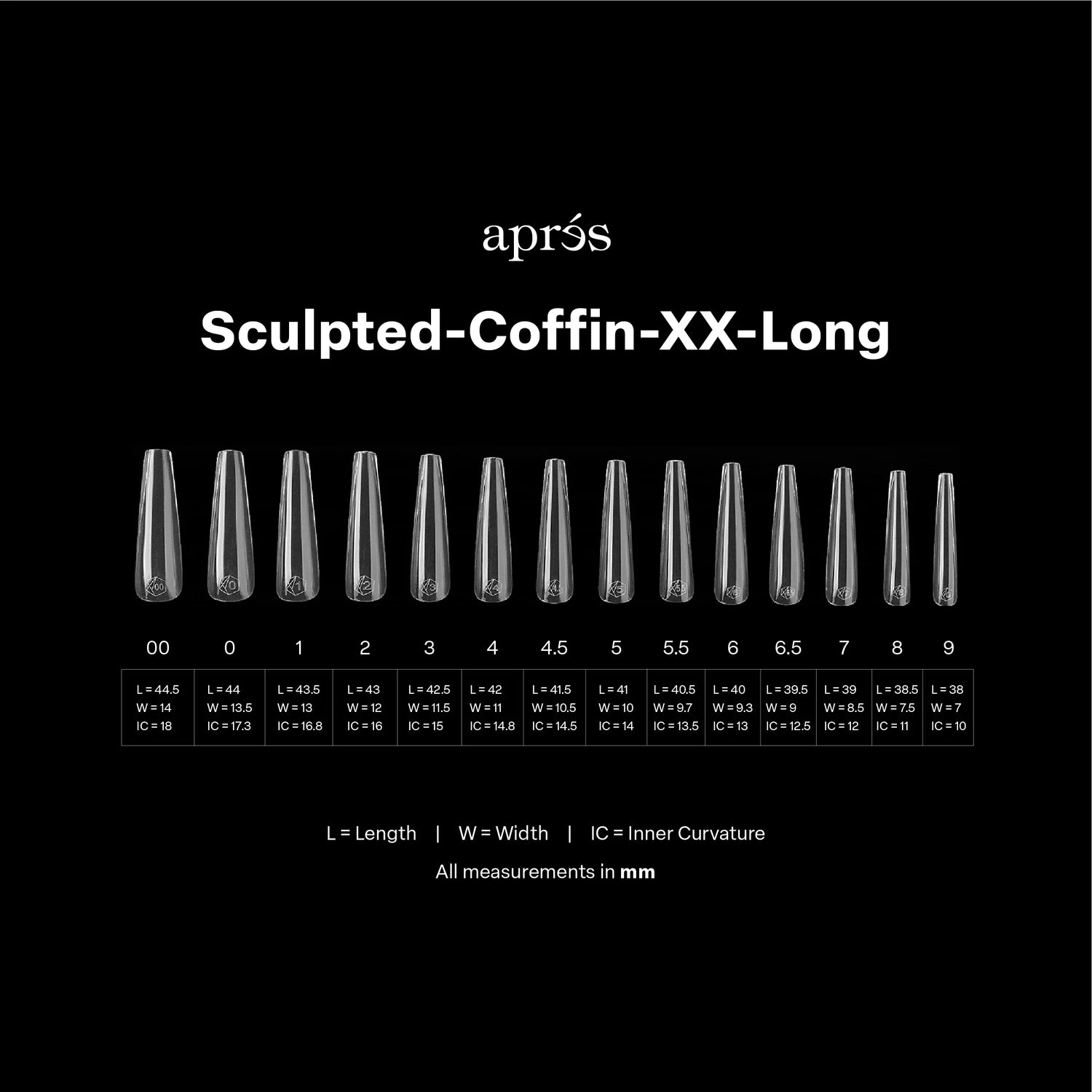 Aprés Gel-X® Kokokynnen Tipit, Sculpted Coffin 420 kpl