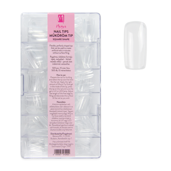 Moyra Full Cover Nail Tips, Square 500 pcs