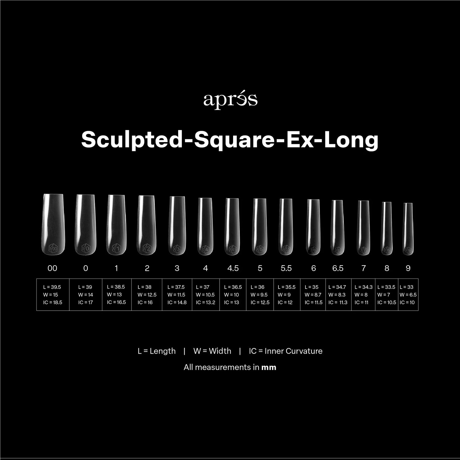 Aprés Gel-X® Kokokynnen Tipit, Sculpted Square 420 kpl