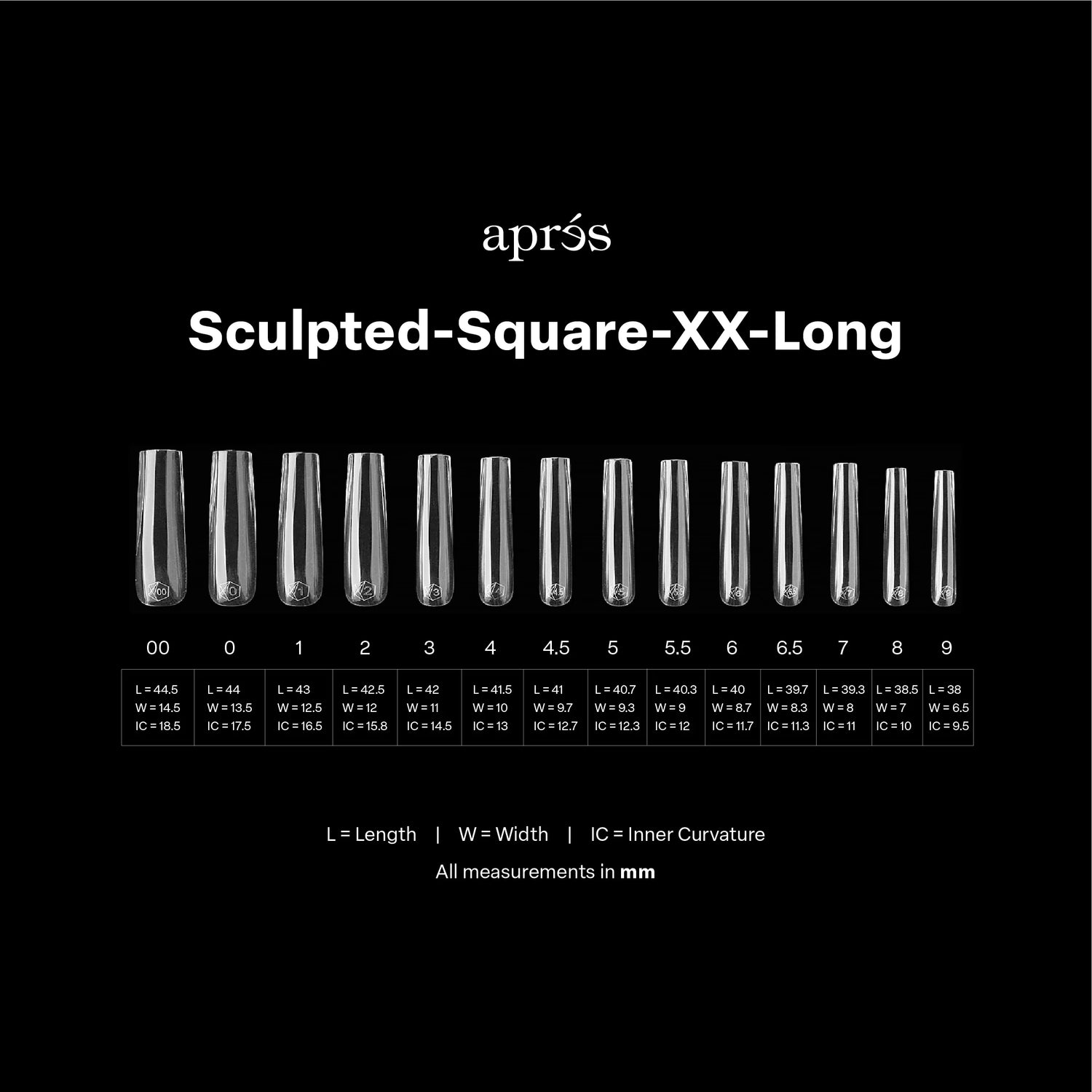 Aprés Gel-X® Kokokynnen Tipit, Sculpted Square 420 kpl