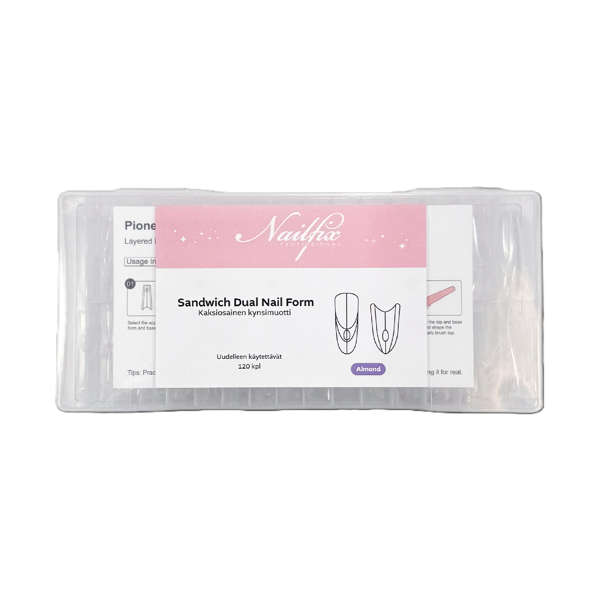 Nailfix Sandwich Dual Nail Form, Almond 120 pcs
