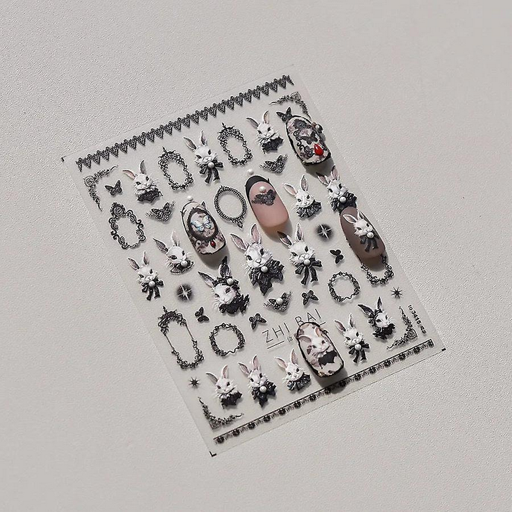 ZHI BAI Nail Stickers, Alice, Dark Rabbit
