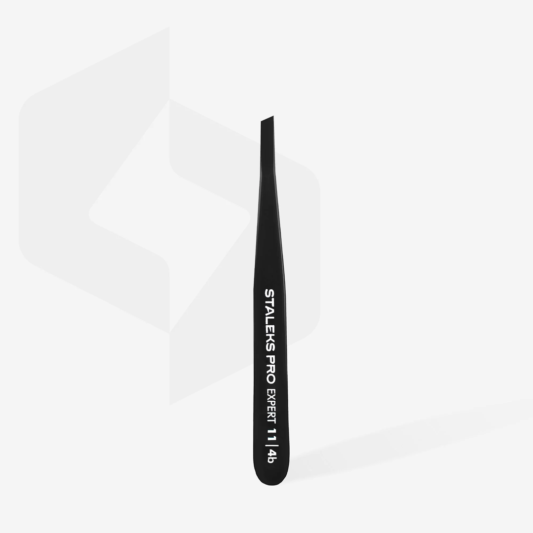 Staleks Pro Tweezers Expert 11 Pinsetit, Type 4 Black, Slant, TE-11/4B