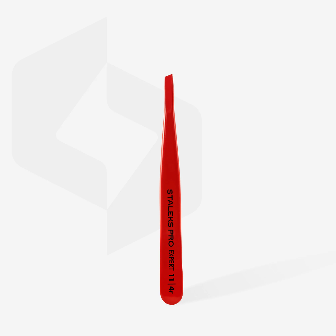 Staleks Pro Tweezers Expert 11 Pinsetit, Type 4 Red, Slant, TE-11/4R