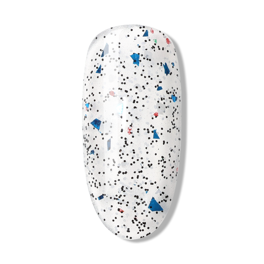 Bluesky No Wipe Glitter Top Coat Geelipäällyslakka, Frosty Snowflake