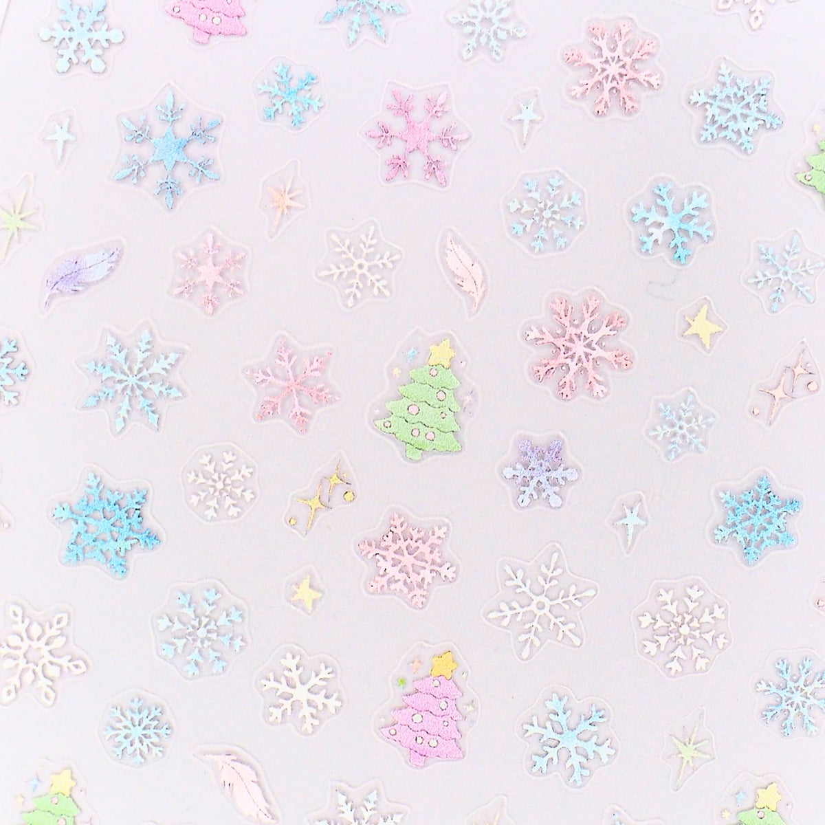 TOMONI Nail stickers, Pastel Snowflakes