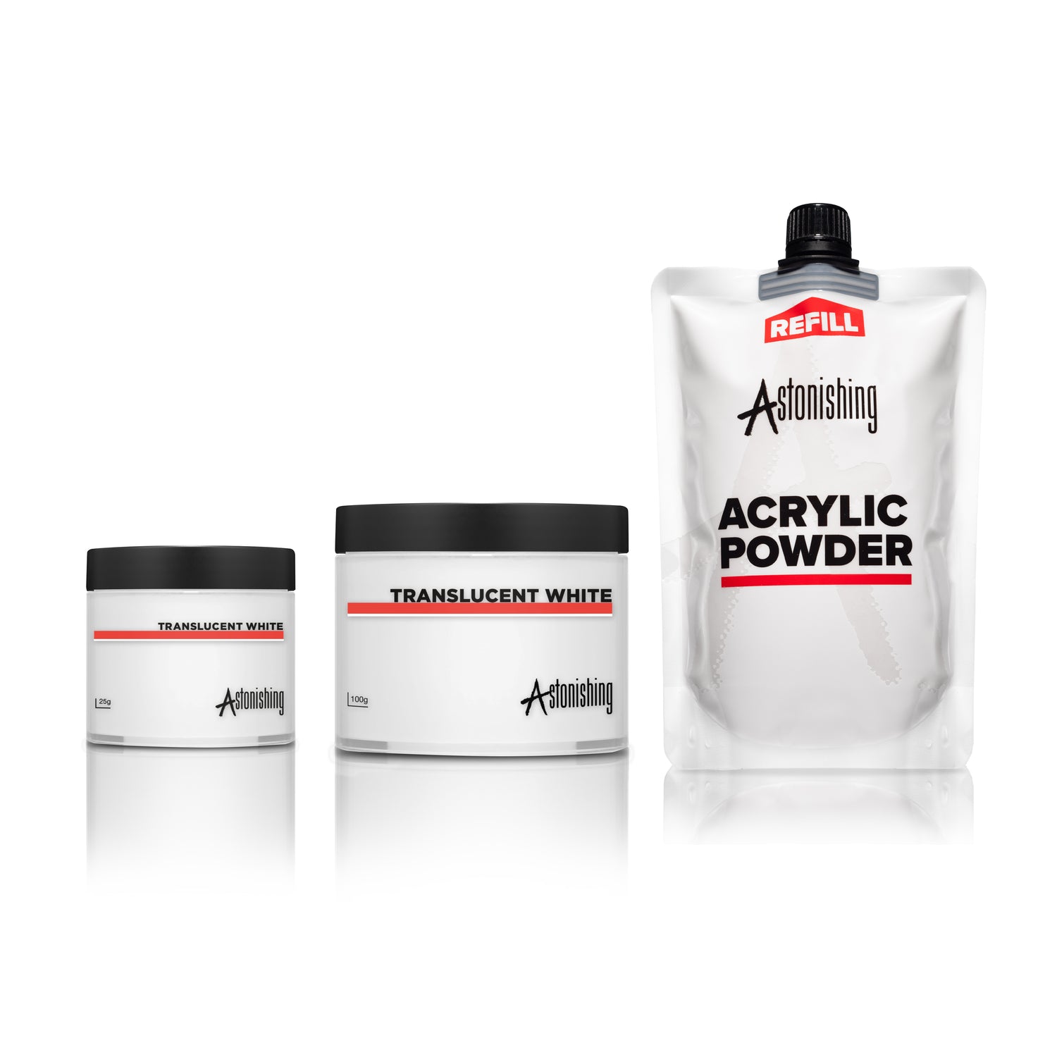 Astonishing Nails Acrylic Powder, Translucent White